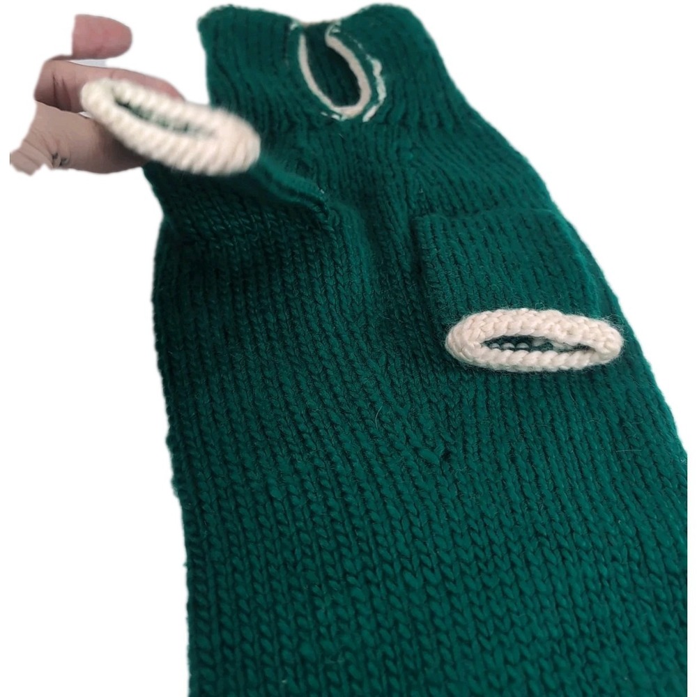 Liz Claiborn Crochet Christmas Dog Sweater Green W/Reindeer Face Size Medium - Picture 7 of 12
